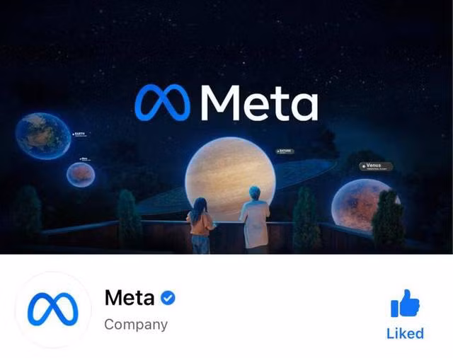 Facebook vừa trở thành công ty Meta. Ảnh: Chụp màn hình