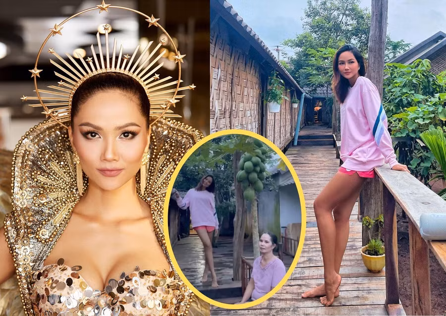 Hoa hậu H’Hen Niê khoe dáng gợi cảm, làm clip catwalk tại quê nhà