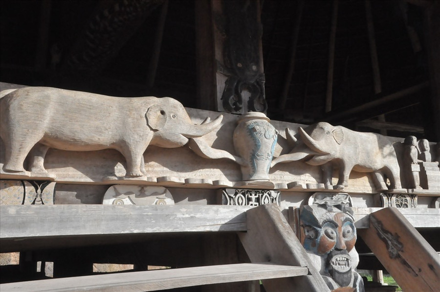 Bên ngoài của một Gươil - nhà sinh hoạt cộng đồng của người Cơ Tu, Quảng Nam. Ảnh: Thanh Hải