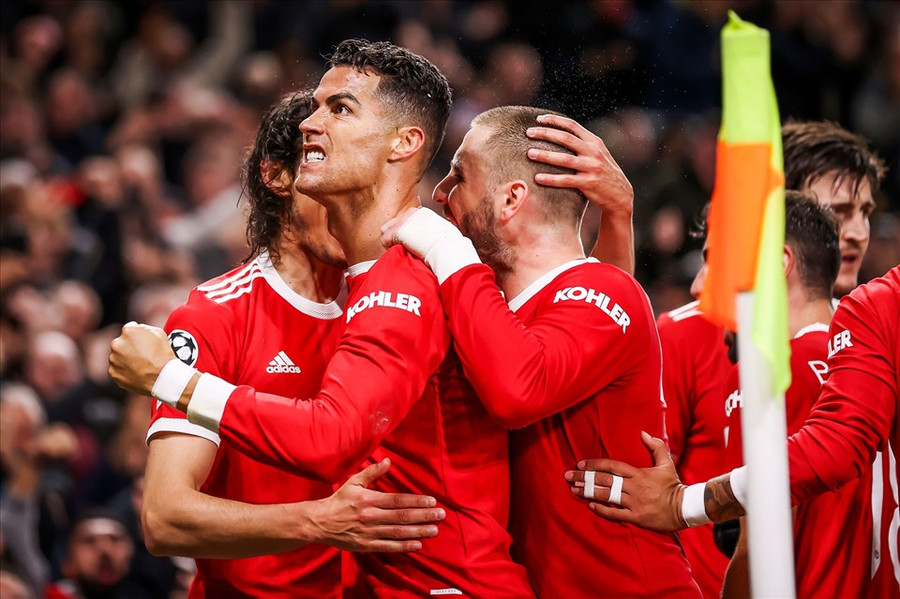 Solskjaer đã nói, chỉ cần Ronaldo còn trên sân, Manchester United còn hi vọng. Ảnh: AFP