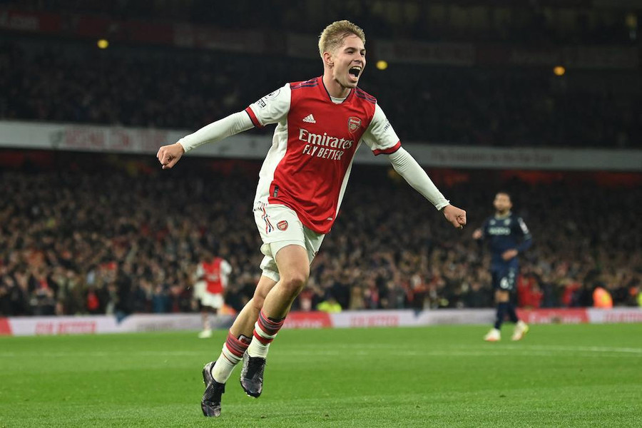Tài năng trẻ Emile Smith Rowe toả sángg. Ảnh: AFP