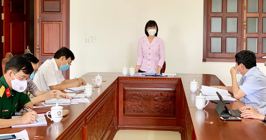 Phó Chủ tịch UBND tỉnh Nguyễn Thị Thanh Lịch phát biểu tại cuộc họp. Ảnh: Như Nguyện Phó Chủ tịch UBND tỉnh Nguyễn Thị Thanh Lịch phát biểu tại cuộc họp. Ảnh: Như Nguyện