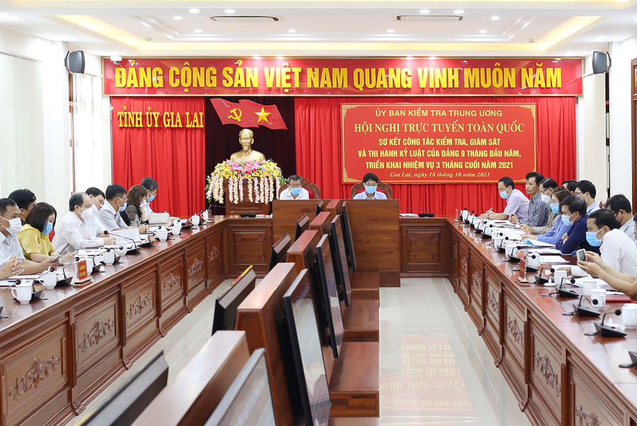  Quang cảnh hội nghị tại điểm cầu tỉnh Gia Lai. Ảnh: Đăng Vũ