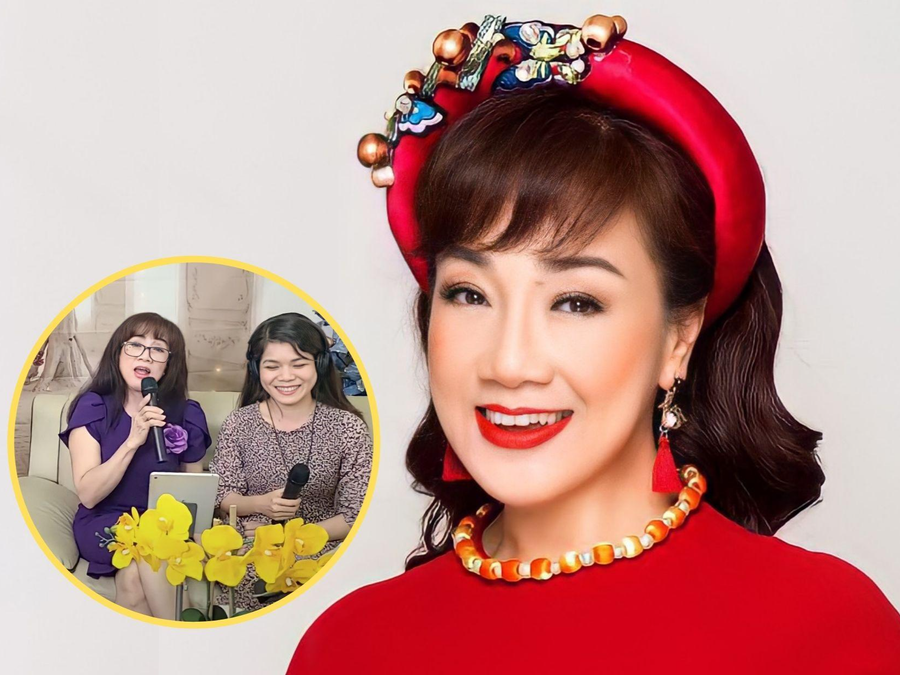 Ca sĩ Phương Hồng Thủy song ca cùng con gái. Ảnh: Chụp màn hình