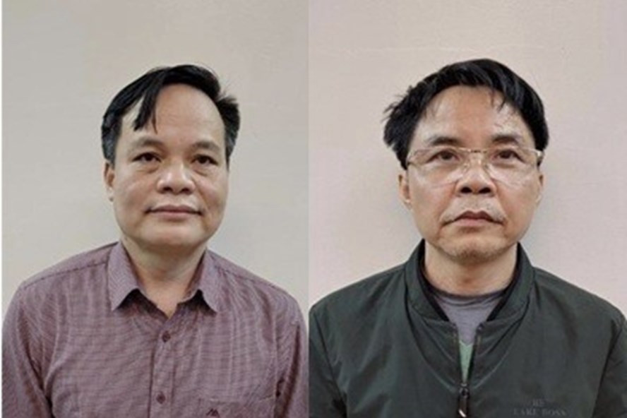 Đối tượng Lâm Văn Tuấn (trái), Phan Huy Văn liên quan đến Công ty Việt Á. Ảnh: BCA Đối tượng Lâm Văn Tuấn (trái), Phan Huy Văn liên quan đến Công ty Việt Á Ảnh: BCA