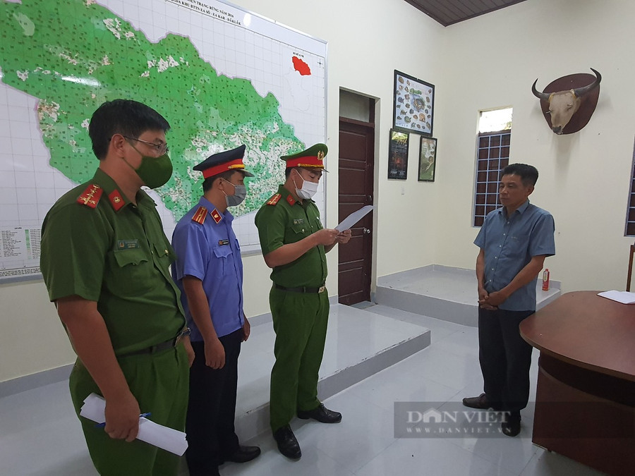 Cơ quan chức năng đọc lệnh bắt tạm giam đối với đối tượng Hoàng Công Ý (48 tuổi, Trạm trưởng trạm số 3, thuộc Khu BTTN Ea Sô). Ảnh: An Nhiên Cơ quan chức năng đọc lệnh bắt tạm giam đối với đối tượng Hoàng Công Ý (48 tuổi, Trạm trưởng trạm số 3, thuộc Khu BTTN Ea Sô). Ảnh: An Nhiên