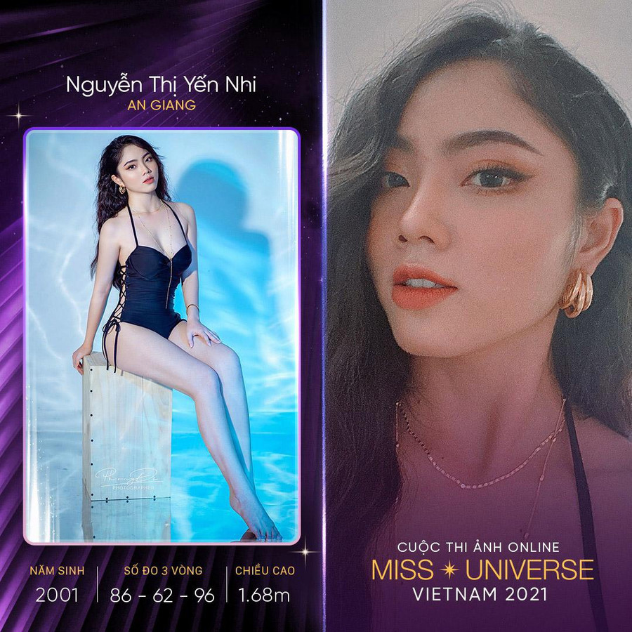 Nguyễn Thị Yến Nhi (An Giang), sinh năm 2001, cao 1,68m, số đo ba vòng 86-62-96