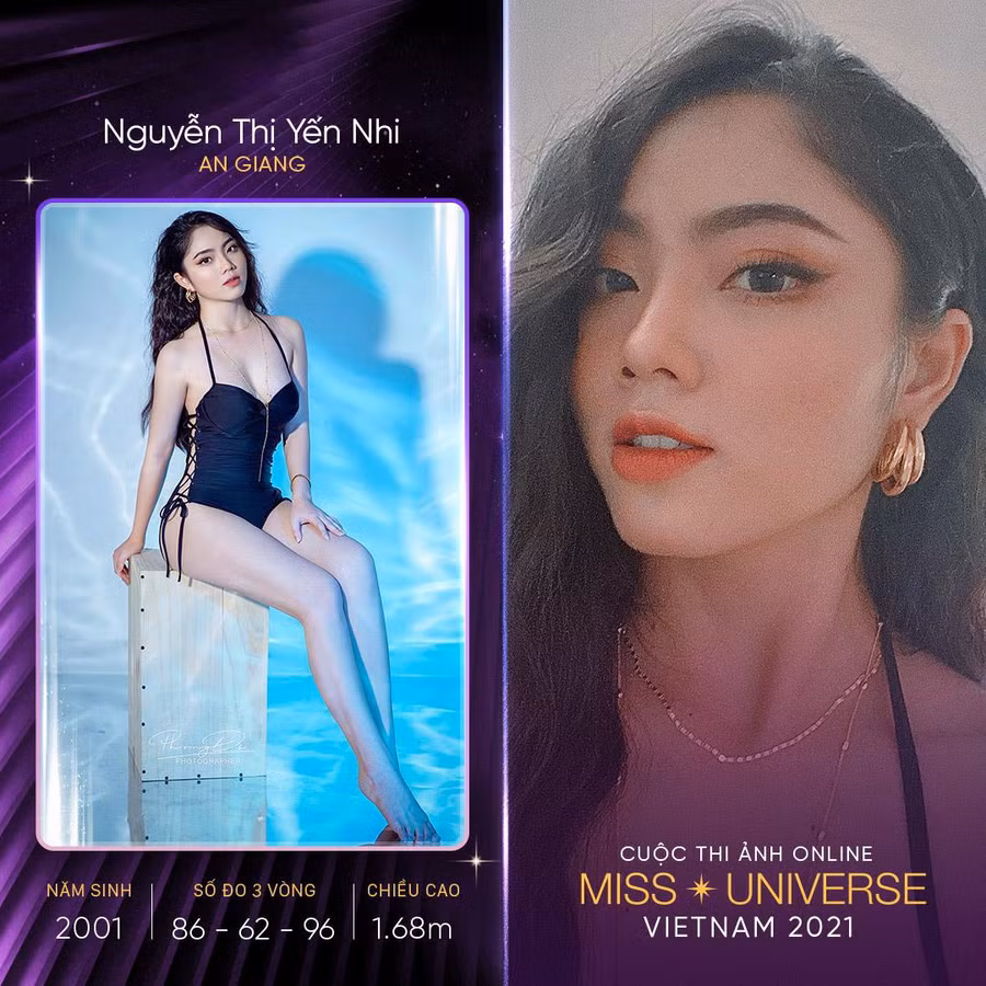 Nguyễn Thị Yến Nhi (An Giang), sinh năm 2001, cao 1,68m, số đo ba vòng 86-62-96