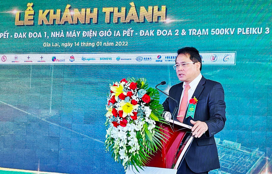 Phó Chủ tịch UBND tỉnh Hồ Phước Thành phát biểu tại lễ khánh thành. Ảnh: Vũ Thảo