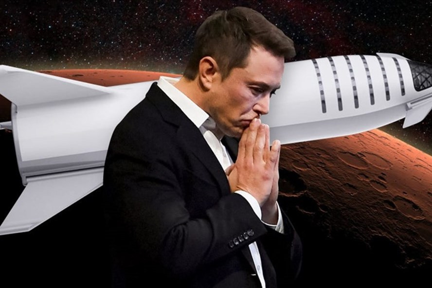 Elon Musk tham vọng đưa con người lên sao Hỏa. Ảnh: SpaceX/AFP