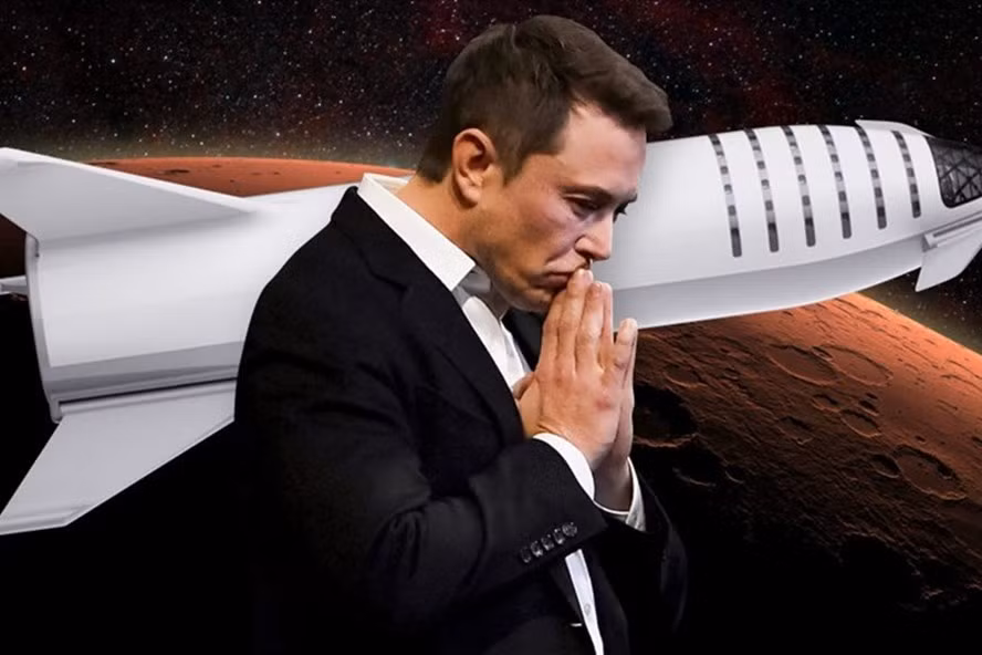 Elon Musk tham vọng đưa con người lên sao Hỏa. Ảnh: SpaceX/AFP