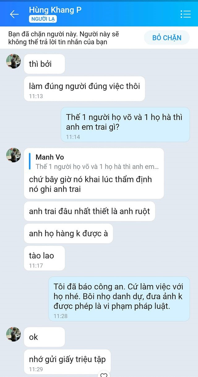 Những kẻ đòi nợ còn thách thức ông Mạnh báo công an. Ảnh: Chụp màn hình Những kẻ đòi nợ còn thách thức ông Mạnh báo công an. Ảnh: Chụp màn hình