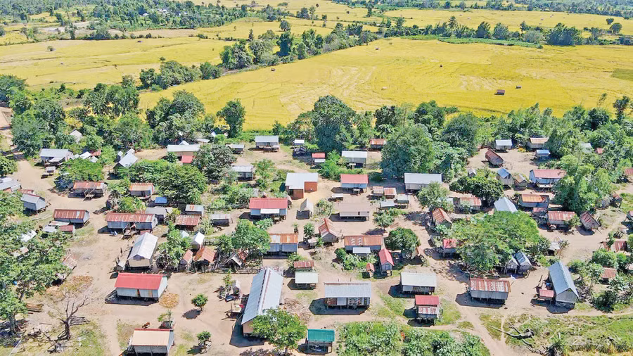 Ngôi làng của người Bahnar vẫn giữ được những nét văn hóa đặc sắc. Ảnh: Lê Gia