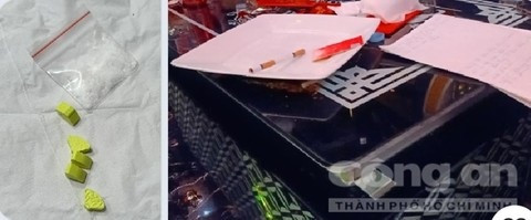 Số ma tuý bị phát hiện tại một căn phòng các đối tượng sử dụng dở