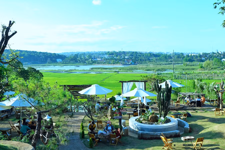  Thông Farm (466 Lê Thánh Tôn, TP. Pleiku) có không gian thiên nhiên rộng mở, đặc trưng. Ảnh: Hoàng Ngọc