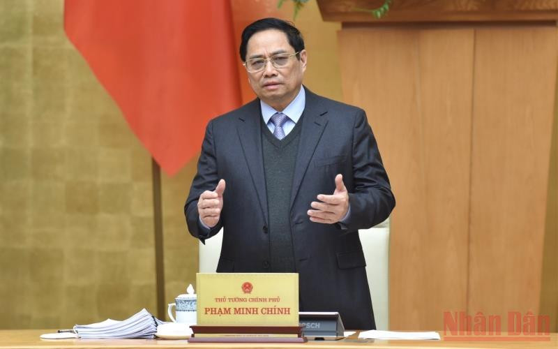 Thủ tướng Phạm Minh Chính phát biểu ý kiến khai mạc phiên họp. (Ảnh: Trần Hải)