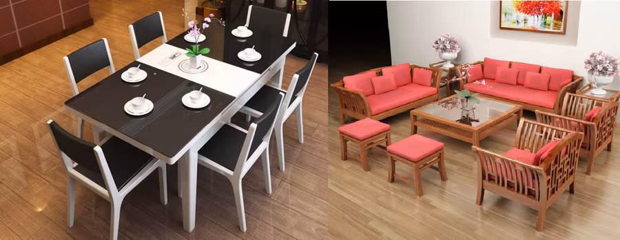 Tết 2022, trang hoàng phòng bếp với mẫu bàn ăn hiện đại, thông minh. Đồ họa: M.H