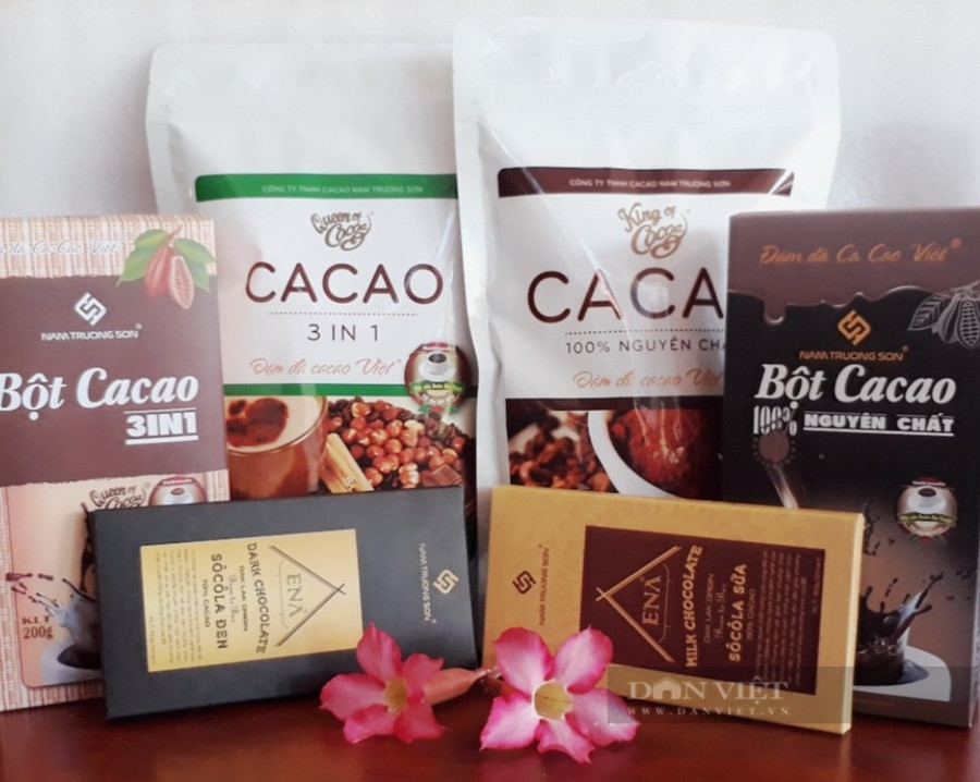 Các sản phẩm được chế biến từ cây cacao của Công ty TNHH Cacao Nam Trường Sơn. Ảnh: NVCC