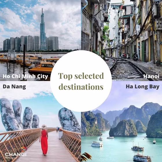 Người tham gia khảo sát lựa chọn 3 thành phố lớn và cũng là trung tâm du lịch lớn nhất của Việt Nam là TPHCM, Hà Nội, Đà Nẵng và điểm du lịch nổi tiếng của Việt Nam là Vịnh Hạ Long