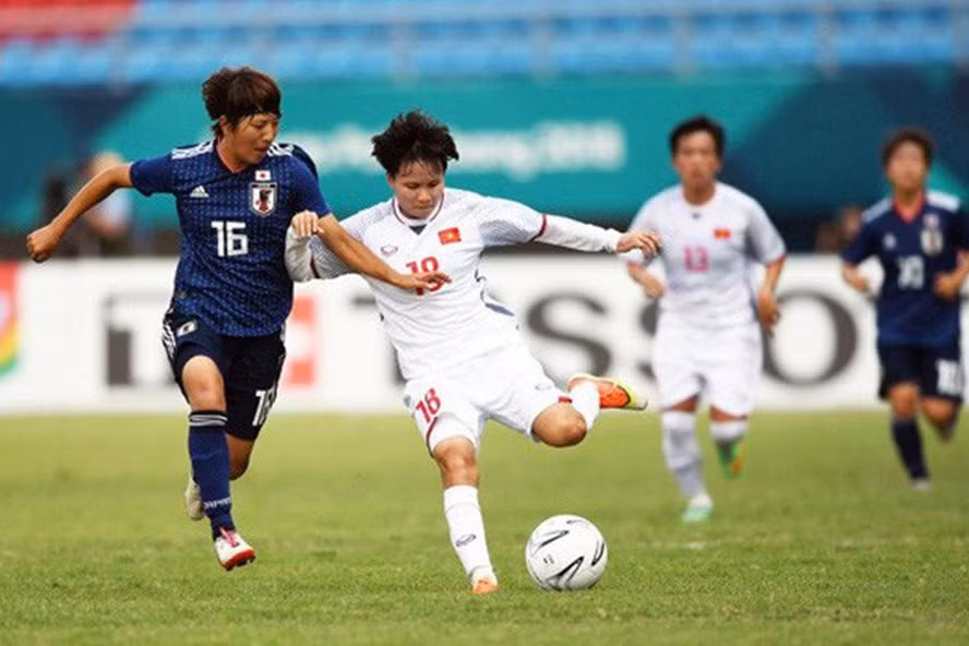 Tuyển nữ Việt Nam có cuộc đọ sức quan trọng với tuyển nữ Nhật Bản tại Asian Cup 2022. Ảnh: VFF