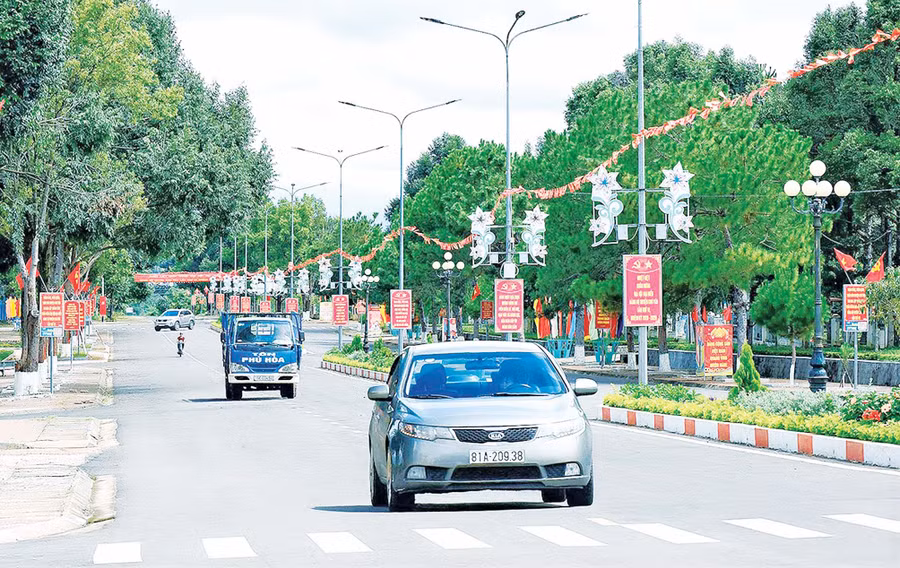 Một góc thị trấn Phú Hòa, huyện Chư Păh. Ảnh: P.V