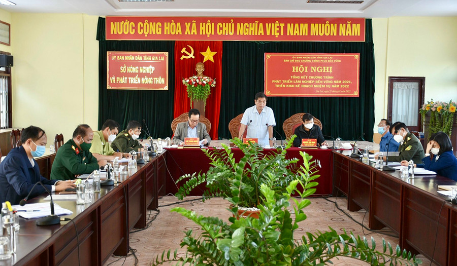 Phó Chủ tịch UBND tỉnh Kpă Thuyên phát biểu chỉ đạo tại hội nghị. Ảnh: Lê Nam Phó Chủ tịch UBND tỉnh Kpă Thuyên phát biểu chi đạo tại hội nghị. Ảnh: Lê Nam