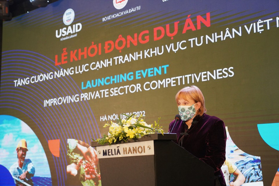 Giám đốc USAID Việt Nam Ann Marie Yastishock phát biểu tại sự kiện. Ảnh: USAID  Giám đốc USAID Việt Nam Ann Marie Yastishock phát biểu tại sự kiện. Ảnh: USAID