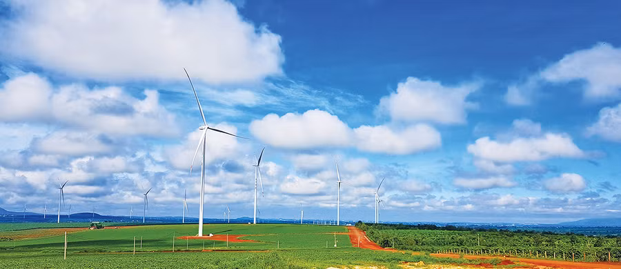  Cánh đồng điện gió xã Ia Pết (huyện Đak Đoa). Ảnh: Hùng Hoa Lư