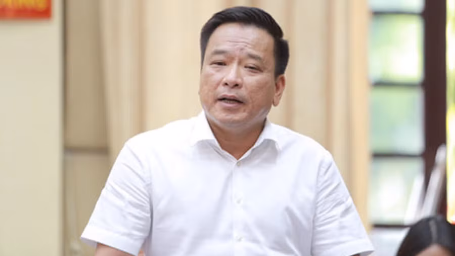 Ông Võ Tiến Hùng, Tổng giám đốc Công ty TNHH MTV Thoát nước Hà Nội đã bị khởi tố liên quan đến sai phạm vụ mua Redoxy 3. Ảnh: Công an cung cấp