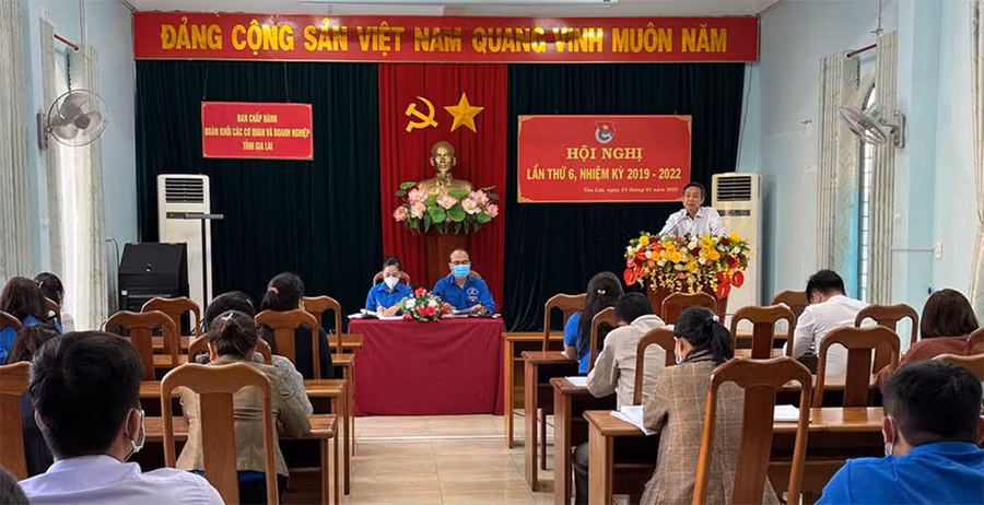 Quang cảnh hội nghị Ban Chấp hành Đoàn Khối các Cơ quan và Doanh nghiệp tỉnh lần thứ 6. Ảnh: Phương Vi