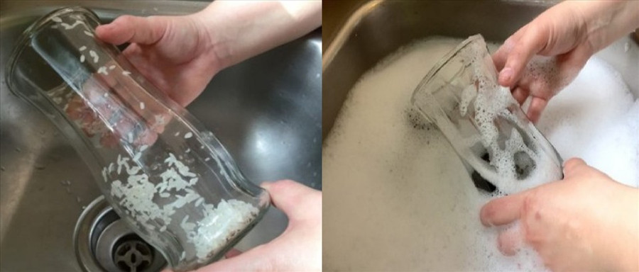  Cọ rủa sạch bình để hoa luôn được tươi. Đồ họa: M.H