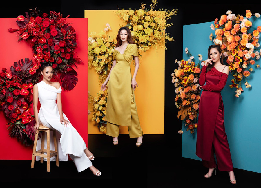 Dàn người đẹp gồm Hoa hậu Khánh Vân, Á hậu Kim Duyên và Á hậu Hoàng My vừa cùng nhau thực hiện một bộ ảnh chào xuân. Cả ba khoe nhan sắc rạng rỡ trong thiết kế áo dài, váy hoa... khiến người xem thích thú. Ảnh: Rin Trần Dàn người đẹp gồm Hoa hậu Khánh Vân, Á hậu Kim Duyên và Á hậu Hoàng My vừa cùng nhau thực hiện một bộ ảnh chào xuân. Cả ba khoe nhan sắc rạng rỡ trong thiết kế áo dài, váy hoa... khiến người xem thích thú. Ảnh: Rin Trần