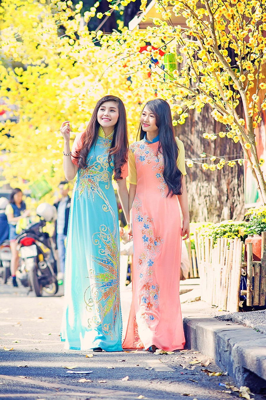 Rất nhiều bạn trẻ mê đôi tà áo đẹp 