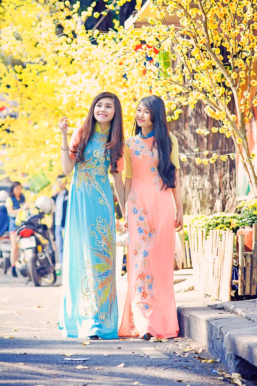 Rất nhiều bạn trẻ mê đôi tà áo đẹp 