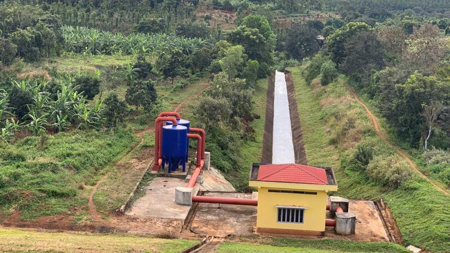 Dự án cấp nước từ hồ Buôn Yông về thôn Tiến Cường đến nay vẫn chưa thể hoạt động. Ảnh: Hoàng Bình