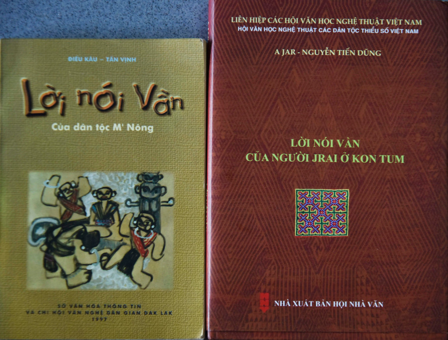 Những công trình nghiên cứu, sưu tầm lời nói vần của các dân tộc Tây Nguyên. Ảnh: Tấn Vịnh Những công trình nghiên cứu, sưu tầm lời nói vần của các dân tộc Tây Nguyên. Ảnh: Tấn Vịnh