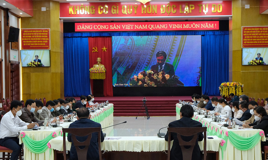 Quang cảnh hội nghị tại điểm cầu Gia Lai. Ảnh: Hoàng Ngọc