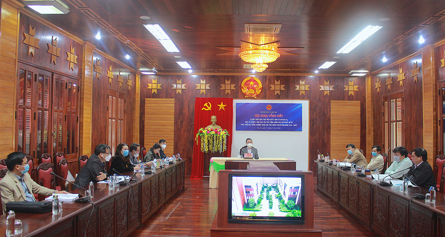  Quang cảnh hội nghị tại điểm cầu tỉnh Gia Lai. Ảnh: Mộc Trà