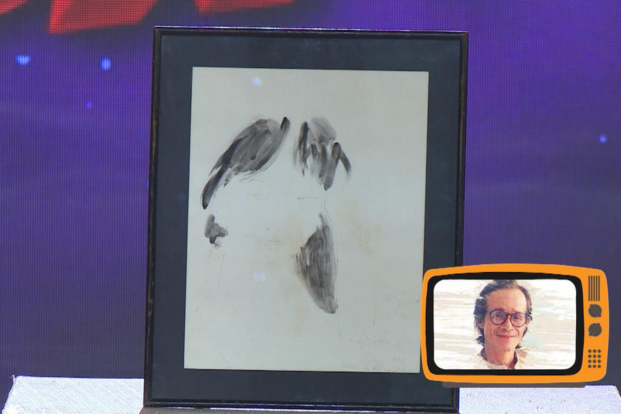 Bức kí họa của cố nhạc sĩ Trịnh Công Sơn gửi tặng Mỹ Lệ khi cả hai lưu diễn ở Singapore. Ảnh: BTC