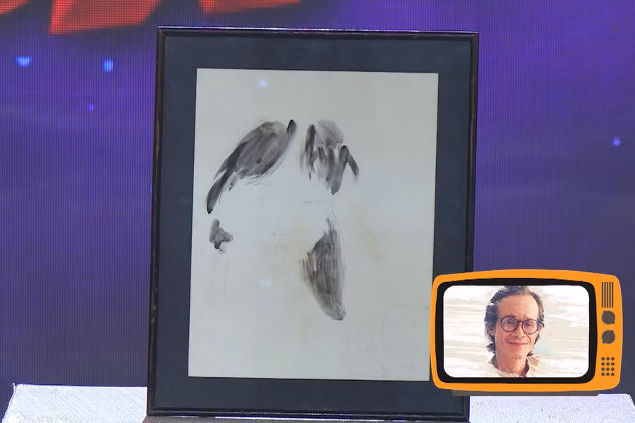 Bức kí họa của cố nhạc sĩ Trịnh Công Sơn gửi tặng Mỹ Lệ khi cả hai lưu diễn ở Singapore. Ảnh: BTC