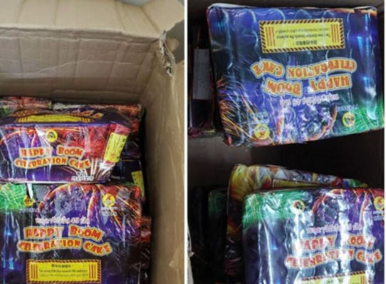 Pháo nổ được Công an Lâm Hà thu giữ. Ảnh: Lâm Viên