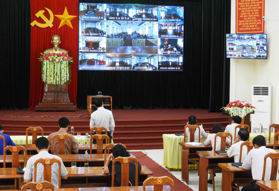 Quang cảnh hội nghị trực tuyến. Ảnh: Thanh Nhật