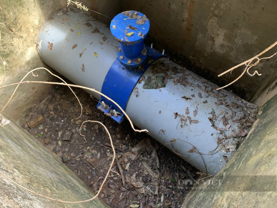 Đường ống chính dẫn nước từ hồ Buôn Yông về tưới cho cà phê, tiêu tại thôn Tiến Cường là ống nhựa uPVC. Ảnh: Duy Hậu