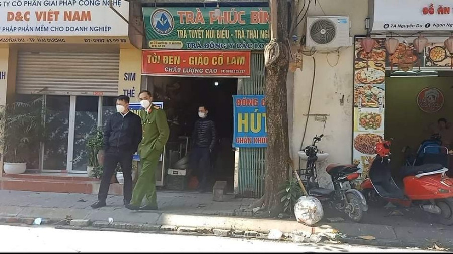 Công an TP.Hải Dương đang truy bắt nghi phạm. Ảnh: HN