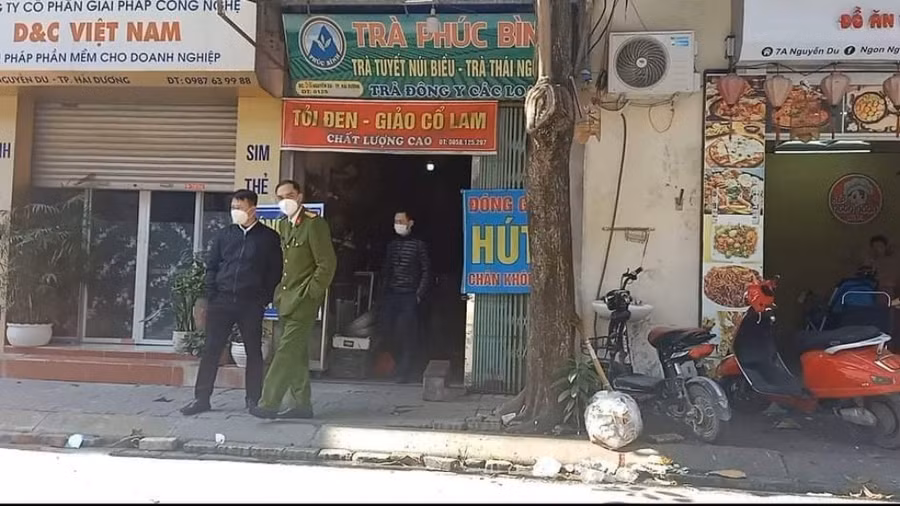 Công an TP.Hải Dương đang truy bắt nghi phạm. Ảnh: HN