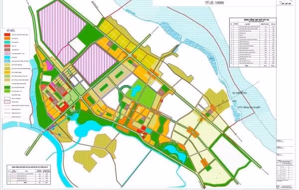 Bản đồ địa chính thể hiện các thửa đất và các yếu tố địa lý có liên quan. Ảnh: LVN
