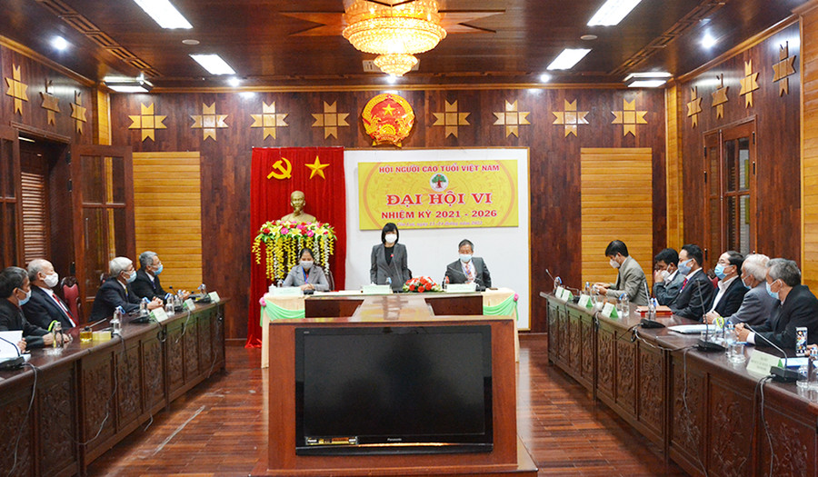  Quang cảnh Đại hội đại biểu toàn quốc Hội Người Cao tuổi Việt Nam lần thứ VI (nhiệm kỳ 2021-2026) tại điểm cầu Gia Lai. Ảnh: Hoàng Cư 