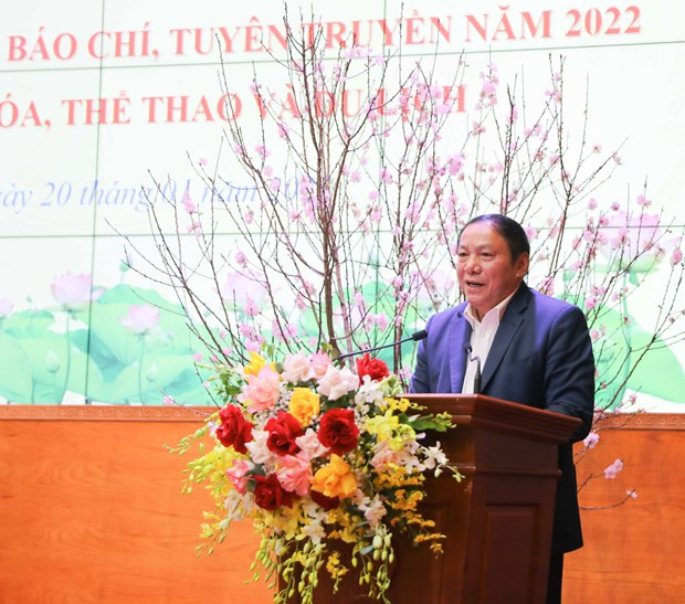 Bộ trưởng Bộ Văn hóa, Thể thao và Du lịch Nguyễn Văn Hùng. (Ảnh: Thanh Tùng/Vietnam+)