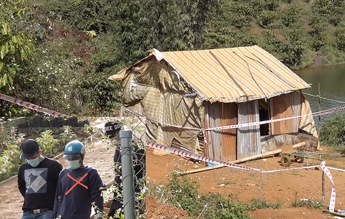 Đối tượng Đặng Văn Luyến và căn chòi nơi xảy ra vụ án.