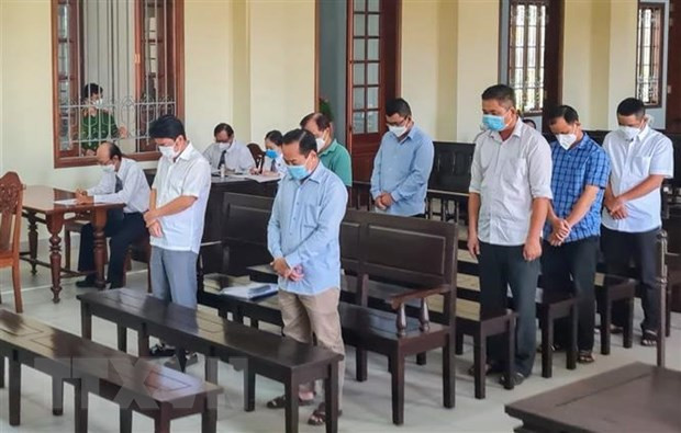  Các bị cáo tại tòa. (Ảnh: TTXVN phát)